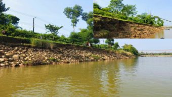 জৈন্তাপুরে বেড়িবাঁধ রক্ষায় সন্দেহের তীর এখন প্রশাসনের দিকে!