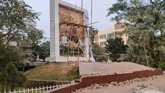 সিলেটে রাতের আঁধারে ভেঙে ফেলা হলো শেখ মুজিবুর রহমানের ম্যুরাল